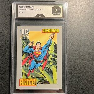 DC Comics Superman Hero Heritage Card #18 with Red and Blue- Graded 7